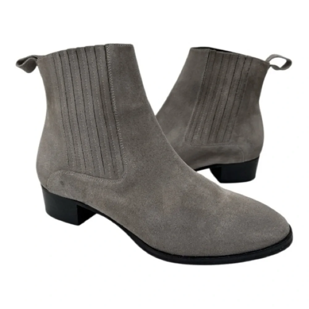 ATELIER MERCADAL Suede Gray Ankle Boots Chelsea boots size 38.5